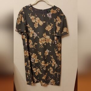 J Crew Grey/Taupe Floral Print Dress
